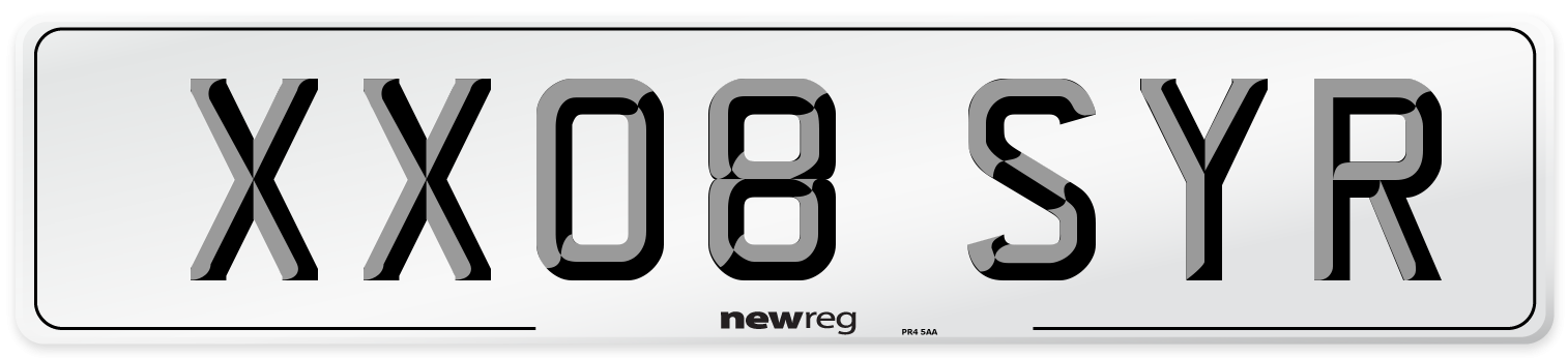 XX08 SYR Number Plate from New Reg